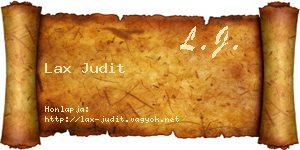 Lax Judit névjegykártya